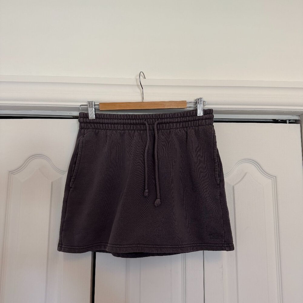 TNA Fleece Sweat-Mini Skirt – Plum/Grey